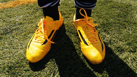 Adidas vs nike vs puma fastest football boots review. New Messi Boots: F50 Adizero Yellow / Gold Test 2014 - YouTube