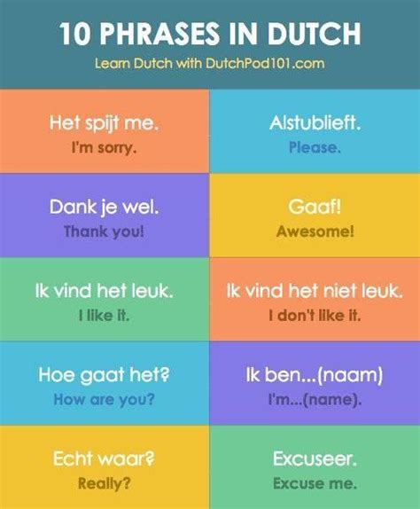 Pin By Daniel On Idioma Holandés Learn Dutch Dutch Words Dutch Phrases