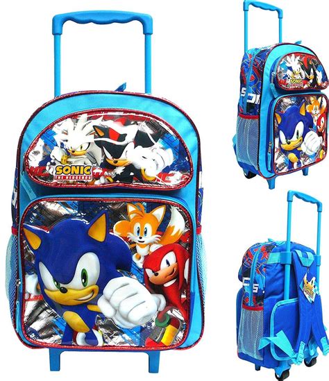 Sonic The Hedgehog 16 Large Rolling School Backpack