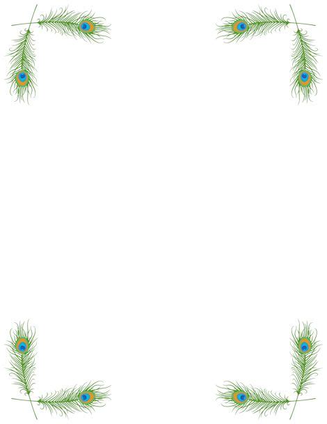 Printable Peacock Border Free   Pdf And Png Downloads At
