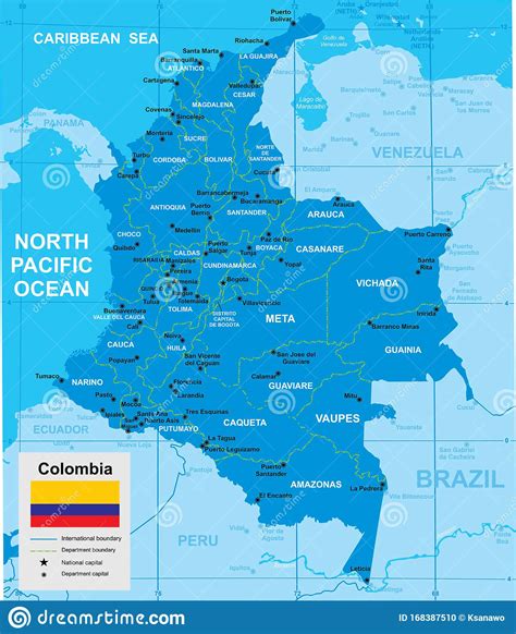 Mapa Vectorial De Colombia Ilustración Del Vector Ilustración De