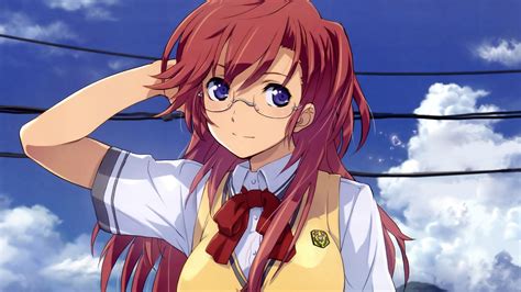 Anime Girls Anime Glasses Takatsuki Ichika Redhead School Uniform