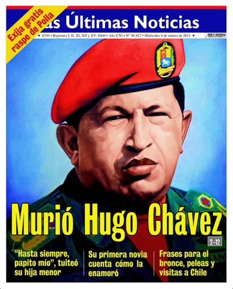 As últimas notícias sobre futebol nacional, internacional, modalidades, jogo da vida, fora de campo, multimédia e gaming. La muerte de Hugo Chávez en las portadas - Clases de ...