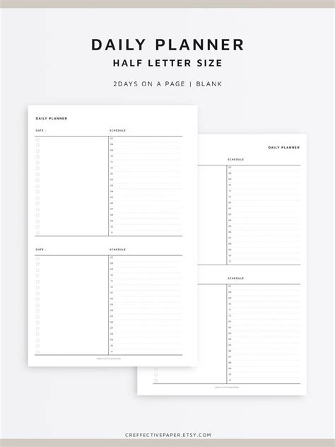 Daily To Do List With Time Slots Schedule Planner Printable Etsy