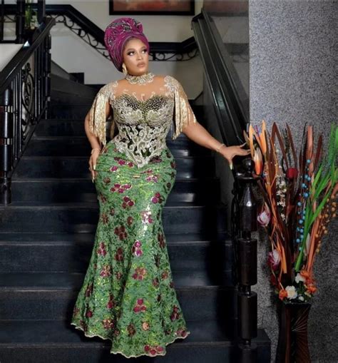 Trendy And Latest Aso Ebi Lace Gown Style 2022 Ladeey