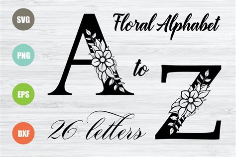 Floral Alphabet Svg Letters
