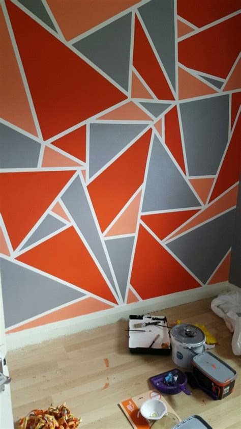 Geometric Wall Design Wall Paint Designs Diy Wall Painting Wall