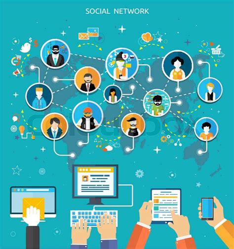 Social Media Network Connection Concept People In A Social Network
