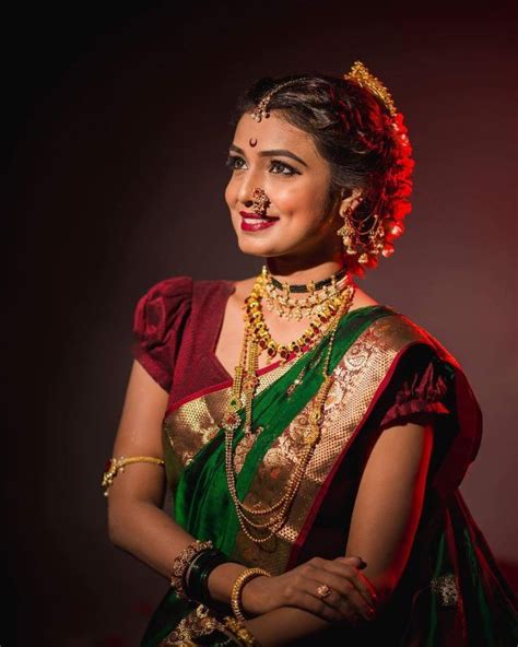 Most Beautiful Nauvari Sarees On Maharashtrian Brides 4 K4 Fashion