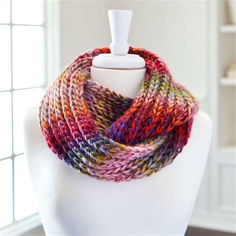 Ravelry Facets Infinity Knit Scarf Pattern By Loops And Threads™ Design