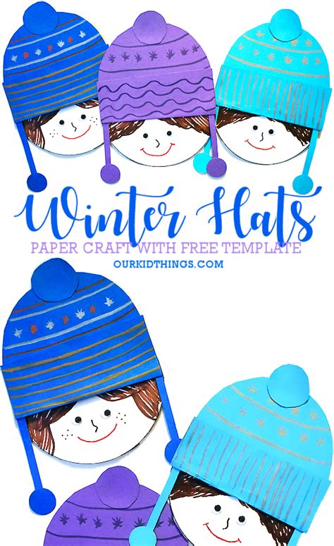 Paper Winter Hat Craft Winter Hat Craft Hat Crafts Fun Winter Crafts