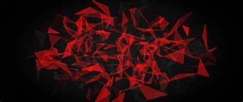 2560x1080 Resolution Red And Black Polygon 2560x1080 Resolution