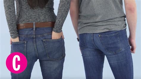 Couples Try On Each Other S Jeans Cosmopolitan Youtube