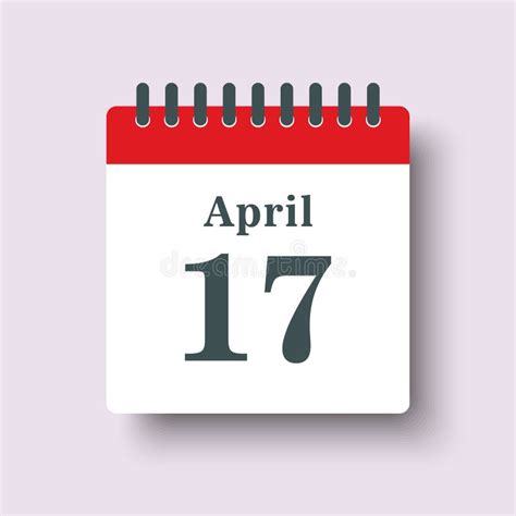 April 17th Day 17 Of Monthsimple Calendar Icon On White Background