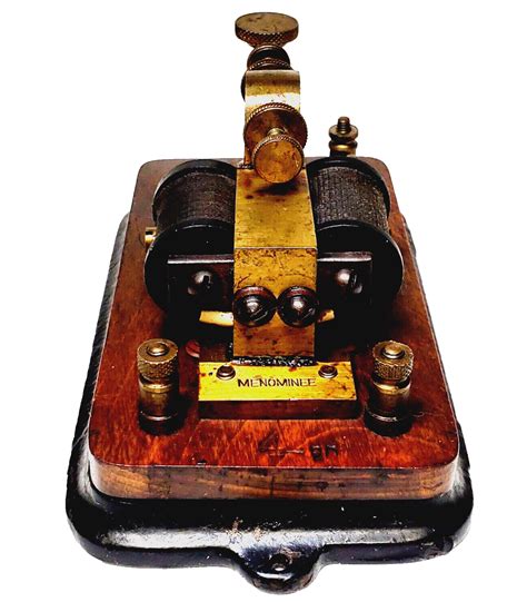 Antique Telegraph Morse Code Key Sounder Mfg By Menominee Corp Circa