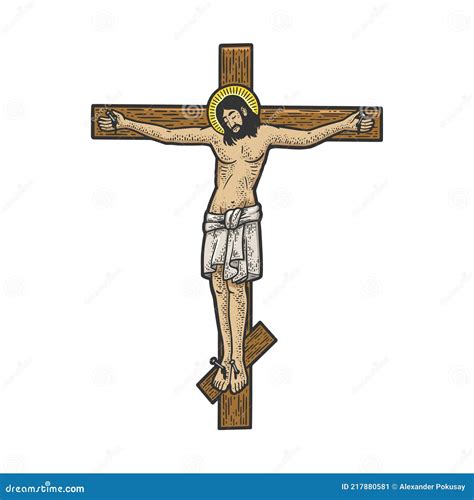 Jesus Christ On The Cross Sketch Vector Stock Vector Illustration Of