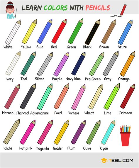List Of Colours With Names And Pictures