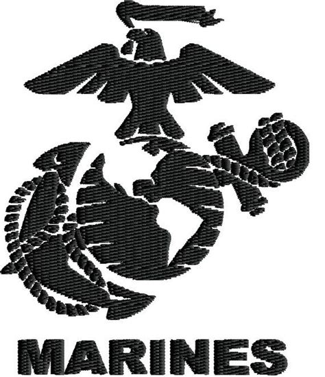 Us Marine Corps Crest Logo Embroidery Design By Chiefsthreads