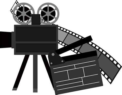 Movie Projector Film And Clapper Board Clipart Free Download