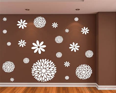 Flowers Pattern Wall Decal Modern Vinyl Sticker