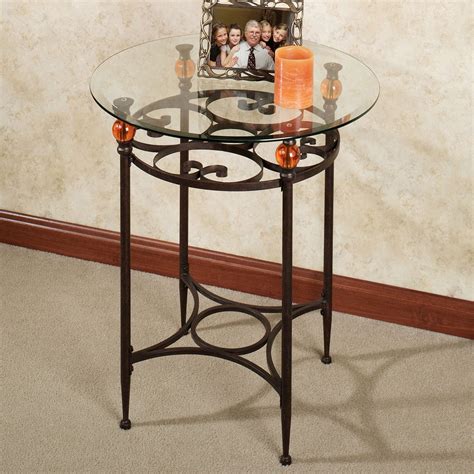 Metal And Glass End Table Black Metal Base And Glass Top Modern 3pc