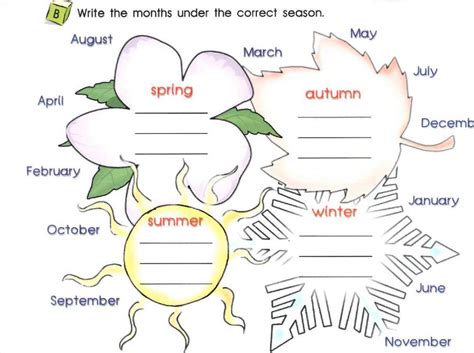 Seasons And Months Of The Year Interactive Worksheet