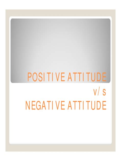 Positive Attitude Vs Negative Attitudepdf Psychological Concepts