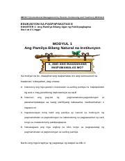 EsP Q W W Mod Ang Pamilya Bilang Natural Na Institusyon Pdf IMPACT Instructional