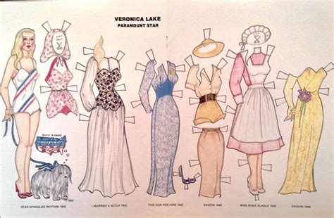 Vintage Veronica Lake Paramount Star Paper Doll Uncut1988 Mag Paper