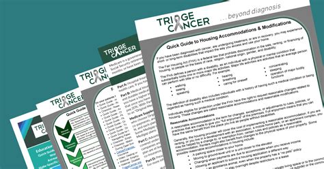 Short Practical Printable Quick Guides More Triage Cancer Finances Work Insurance