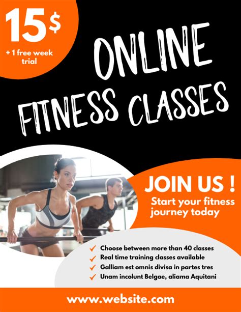 Online Fitness Classes Flyer Template Design Postermywall