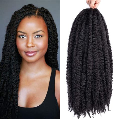 Buy Afro Kinkys Curly Hair Extensions Long Afro Kinky Marley Twist Braiding Hair For Women And