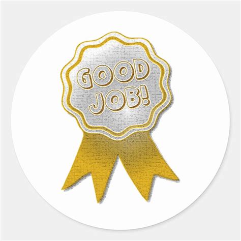 Good Job Gold Ribbon Stickers Zazzle