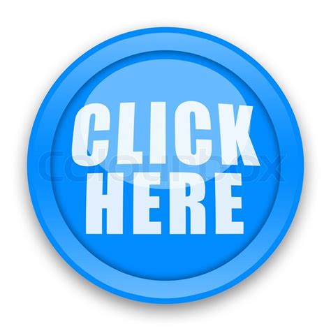 Blue Large Button Click Here Isolated Stock Image Colourbox