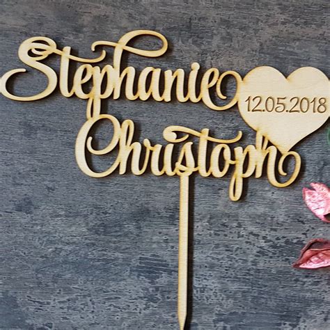 Personalized Wedding Cake Topper Couple Names With Date Cake Etsy