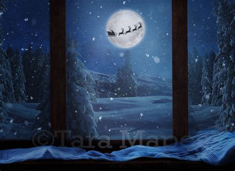 Christmas Digital Backdrop Christmas Window Christmas Etsy