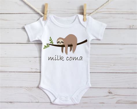 Milk Coma Sloth Onesie Cute Sloth Onesie Hipster Onesie Etsy