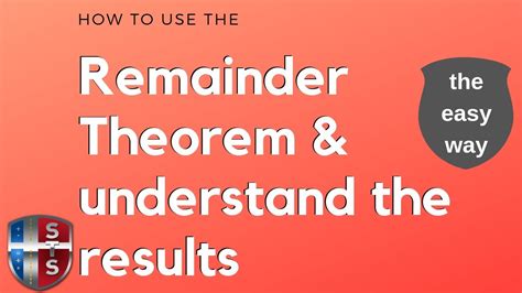 Finding the remainder is an easy method. How to use the remainder theorem - YouTube