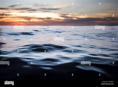Dark Ocean Sunset Stock Photo Alamy