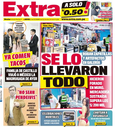 Diario Extra Perú On Twitter ☕️🗞 Amigos De Extra La Portada Del