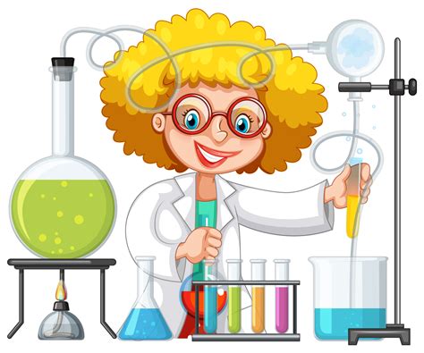 A Student In Science Lab Class Vector Art At Vecteezy