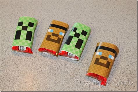 Awesome Boy Valentine Idea Minecraft Brownie Bites And Candy Bars