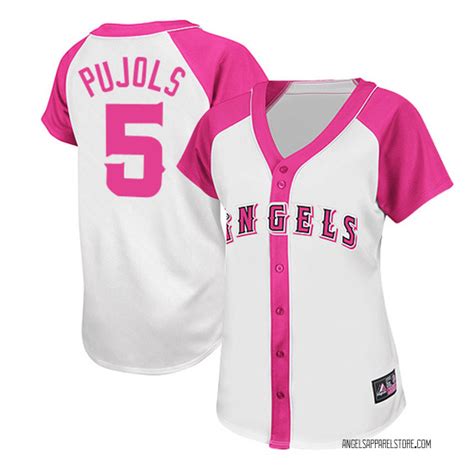 Womens Albert Pujols Los Angeles Angels Of Anaheim Authentic Pink