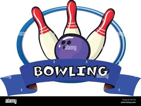 Logo Design With Bowling Pins And Ball Illustration Stock Vector Image