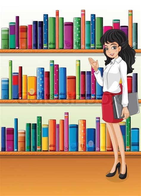 Illustration Of A Librarian Near The Stock Vector Colourbox