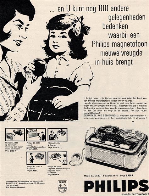 60 Jaar Geleden Reclame Voor Magnetofoon El 3542 Van Het Merk Philips