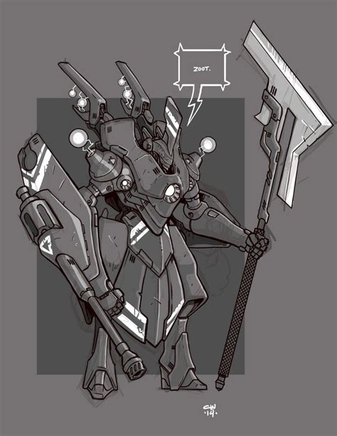 Mecha Sketch 2 By Cwalton73 On Deviantart Robot Concept Art Game