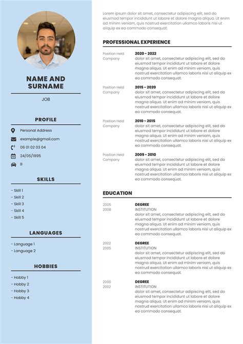 Cv Template To Download And Customise Online Cv Uk
