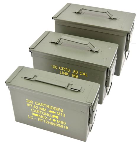 NATO Cal Ammo Box Army Storage Ammunition Surplus Issue Tin Tool Metal Sizes EBay