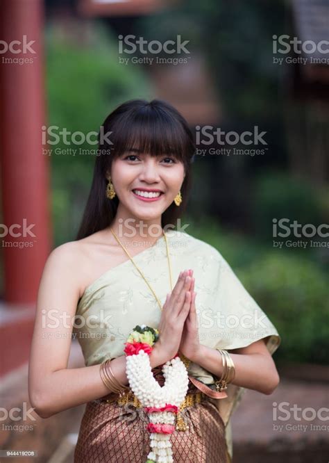 Beautiful Young Thai Girl With Thai Style Dressing Ayutthaya Thailand